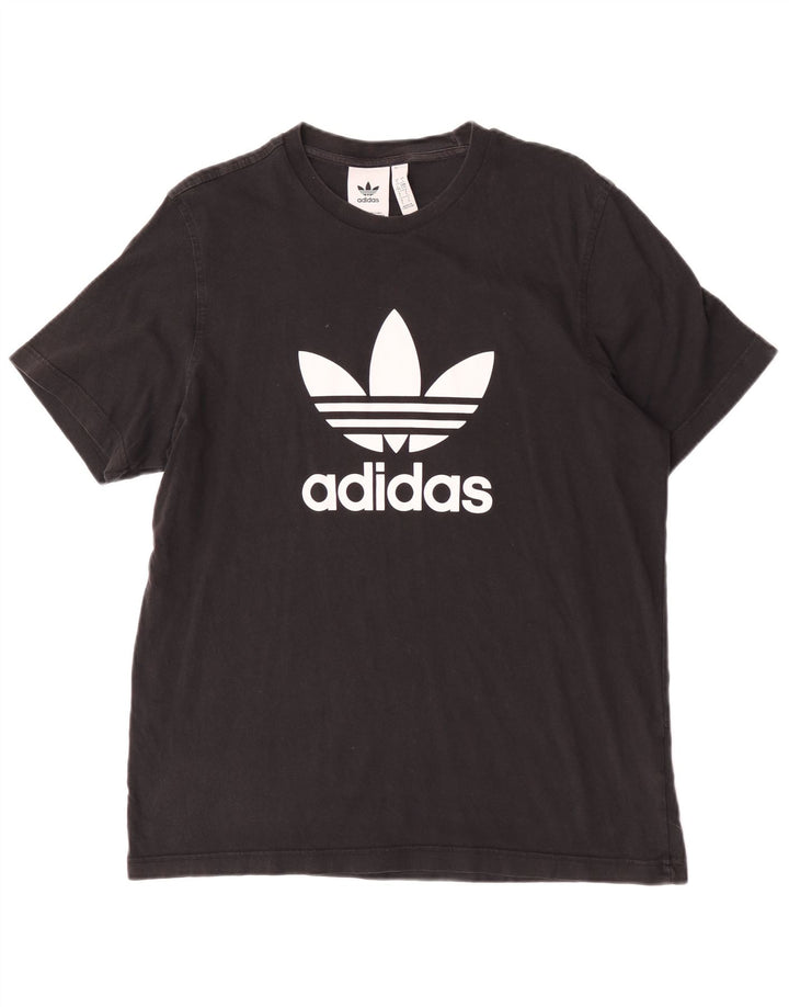 T-shirt grafica da uomo Adidas Top grande in cotone nero