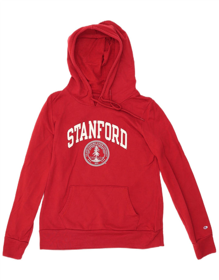 CHAMPION Felpa con cappuccio grafica Stanford da donna UK 12 Cotone rosso medio