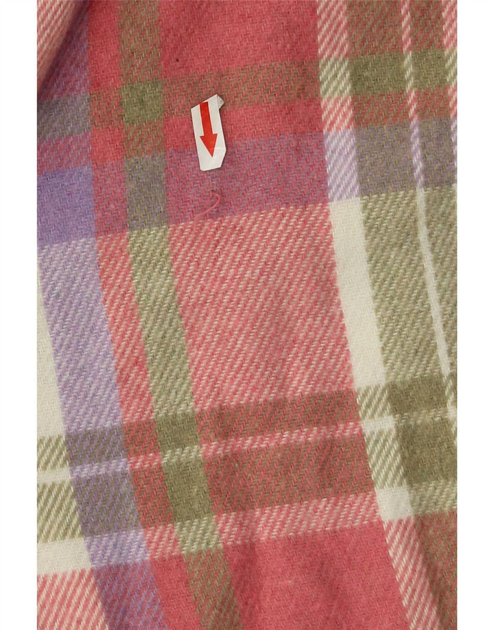 Camicia vintage da uomo in flanella, acrilico a quadri grandi rosa