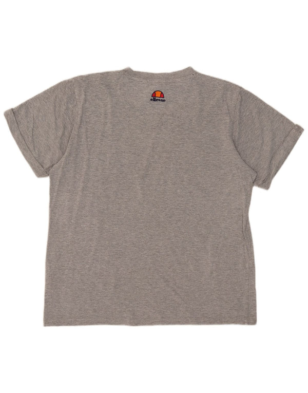Ellesse Womens Oversized Graphic T-Shirt Top UK 10 Small Grey