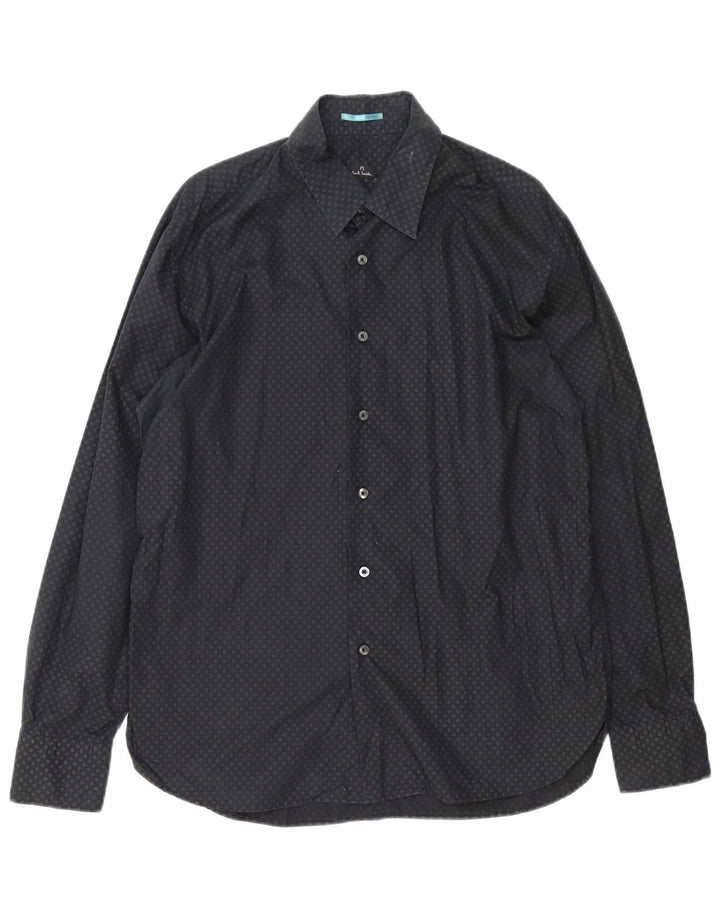 Camicia da uomo Paul Smith vestibilità classica XL cotone maculato nero