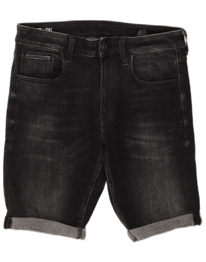 Pantaloncini di jeans da uomo G-Star W31 cotone nero medio