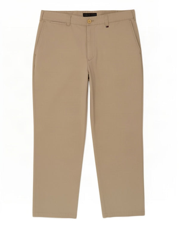 Pantaloni chino dritti da uomo Tommy Hilfiger W34 L26 cotone beige