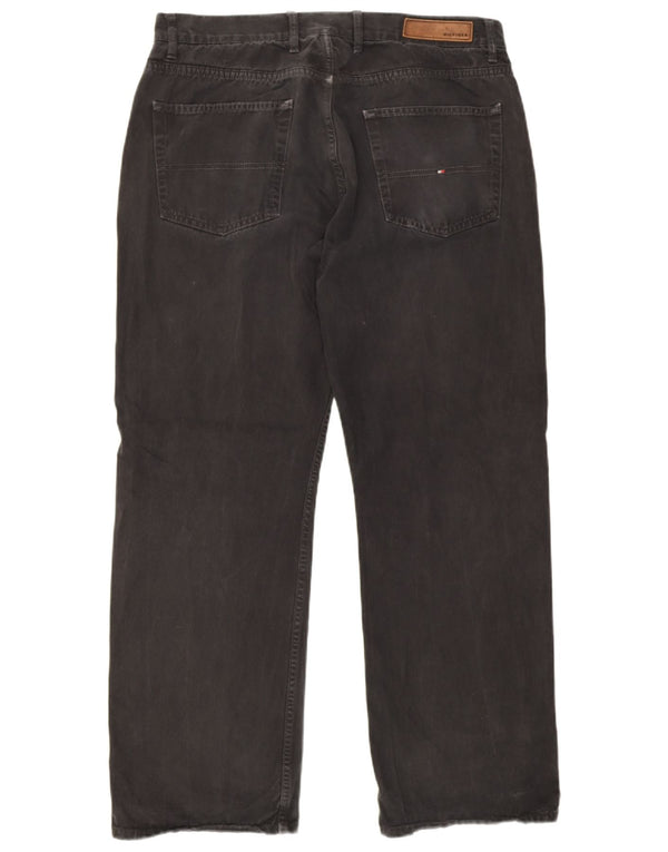 Jeans dritti da uomo Tommy Hilfiger W38 L32 cotone nero