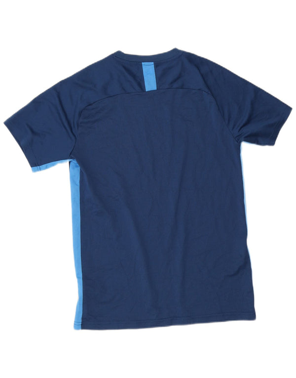T-shirt Nike da uomo Dri Fit, top in poliestere color block medio blu navy