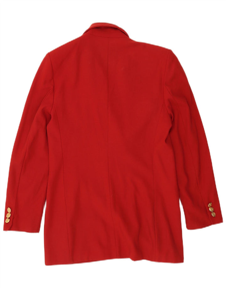 Giacca blazer doppiopetto da donna Marks & Spencer UK 10 piccola lana rossa