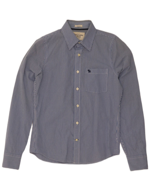 Camicia muscolare da uomo Abercrombie & Fitch piccola in cotone a quadretti blu