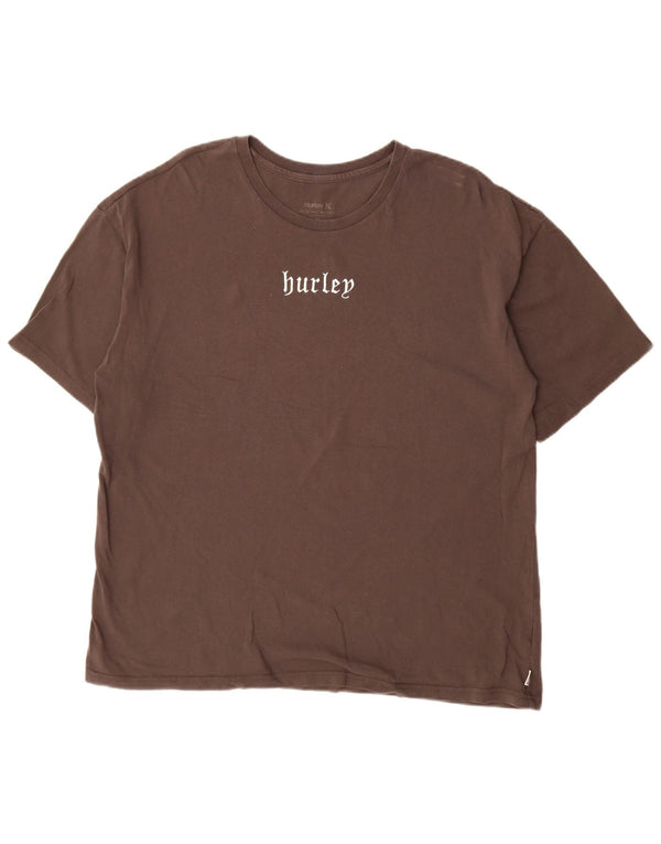 T-shirt grafica da uomo Hurley, taglia grande, marrone