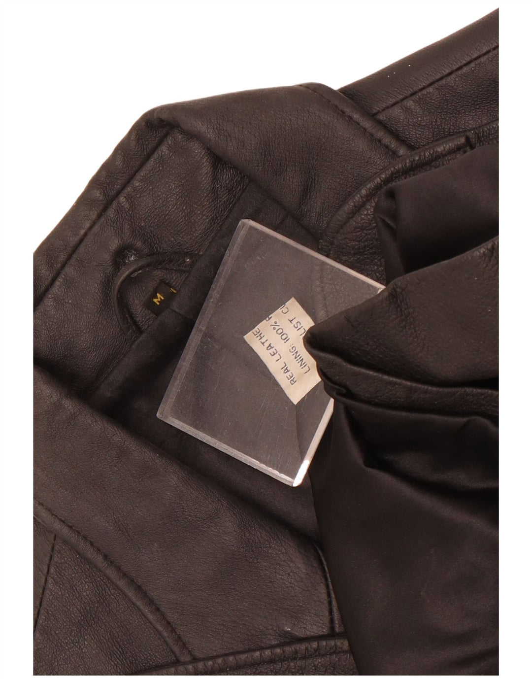 Giacca blazer in pelle vintage da uomo a 3 bottoni UK 38 in pelle nera media