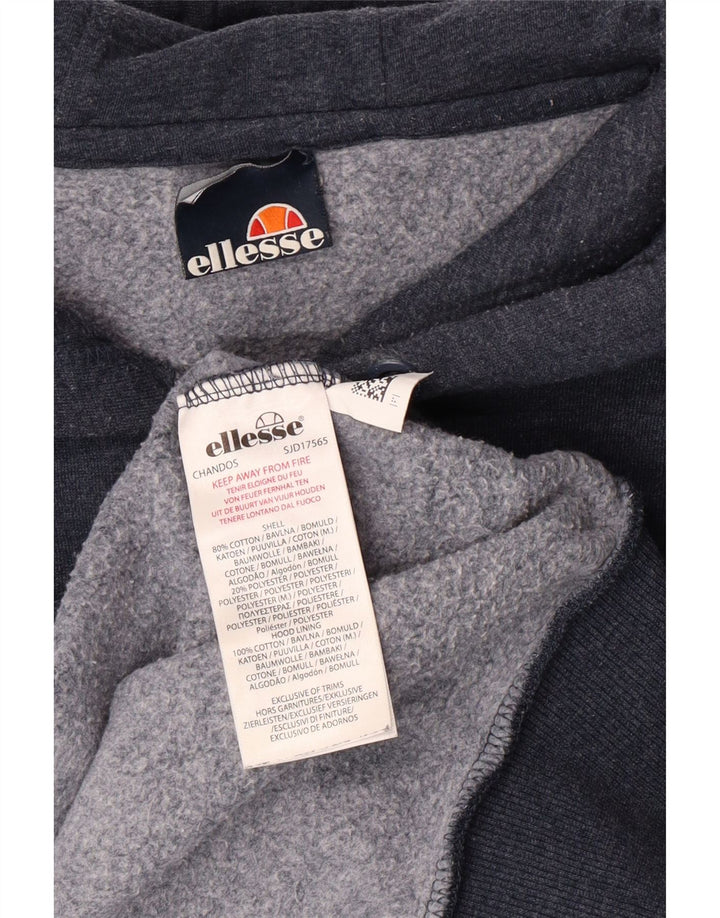 Maglione con cappuccio grafico da donna ELLESSE UK 16 Large in cotone blu navy