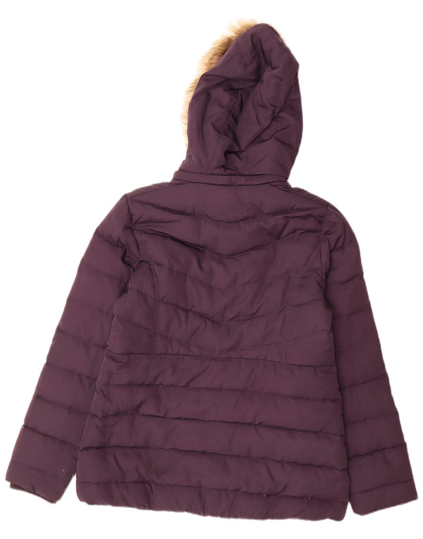 Crew Clothing Giacca imbottita con cappuccio da donna UK 10 Small Viola Poliestere