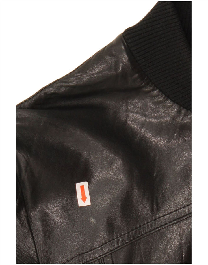 Giacca in pelle bomber corta da donna CINTI IT 46 grande in pelle nera