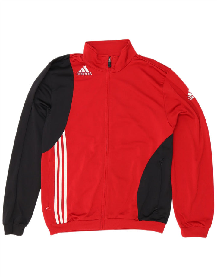 Giacca da tuta da uomo Adidas UK 40/42 Poliestere color block rosso medio