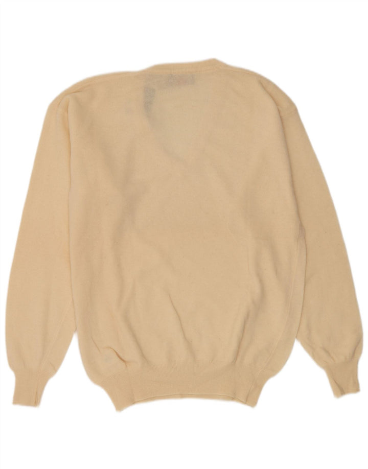 Maglione Kappa da uomo con scollo a V, grande, in lana beige
