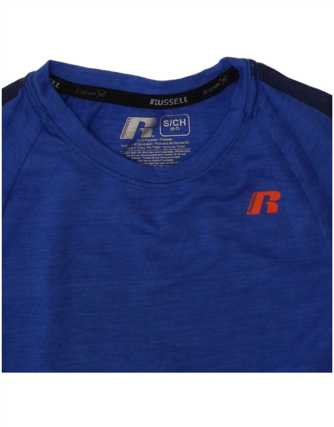 Maglietta da ragazzo Dri-Power Russell Athletic, 6-7 anni, piccola, blu