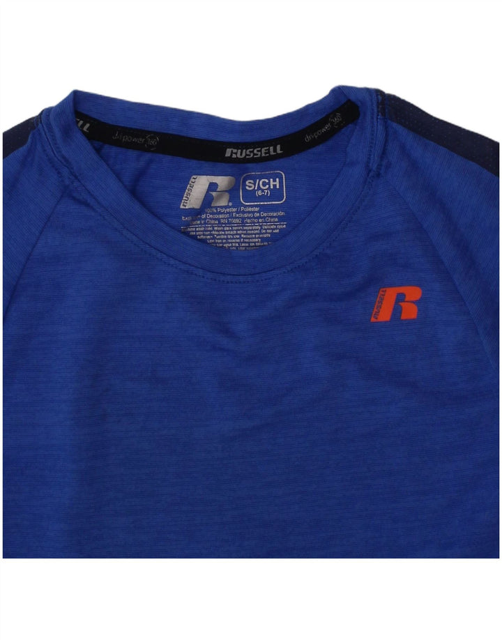Maglietta da ragazzo Dri-Power Russell Athletic, 6-7 anni, piccola, blu