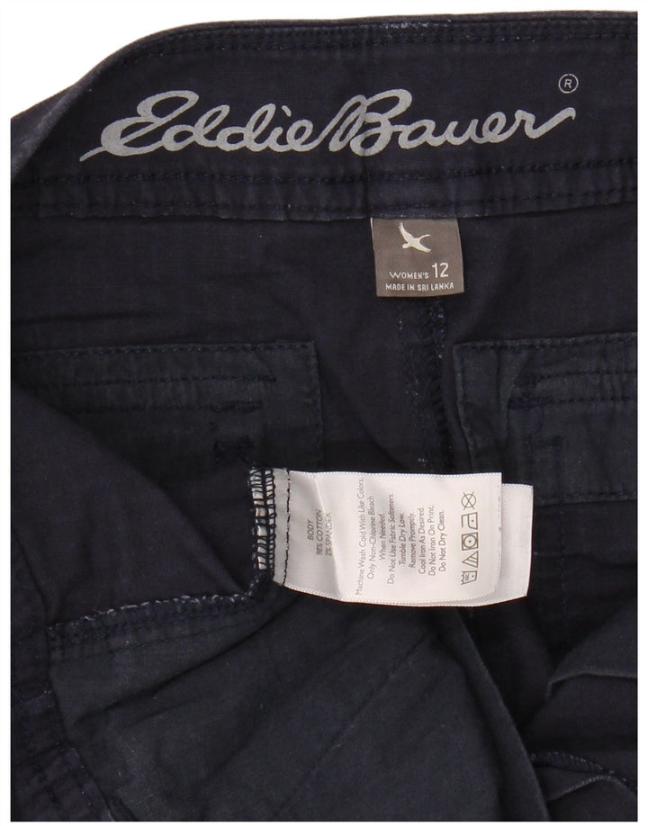 EDDIE BAUER Womens Cargo Shorts US 12 Large W36  Navy Blue Cotton