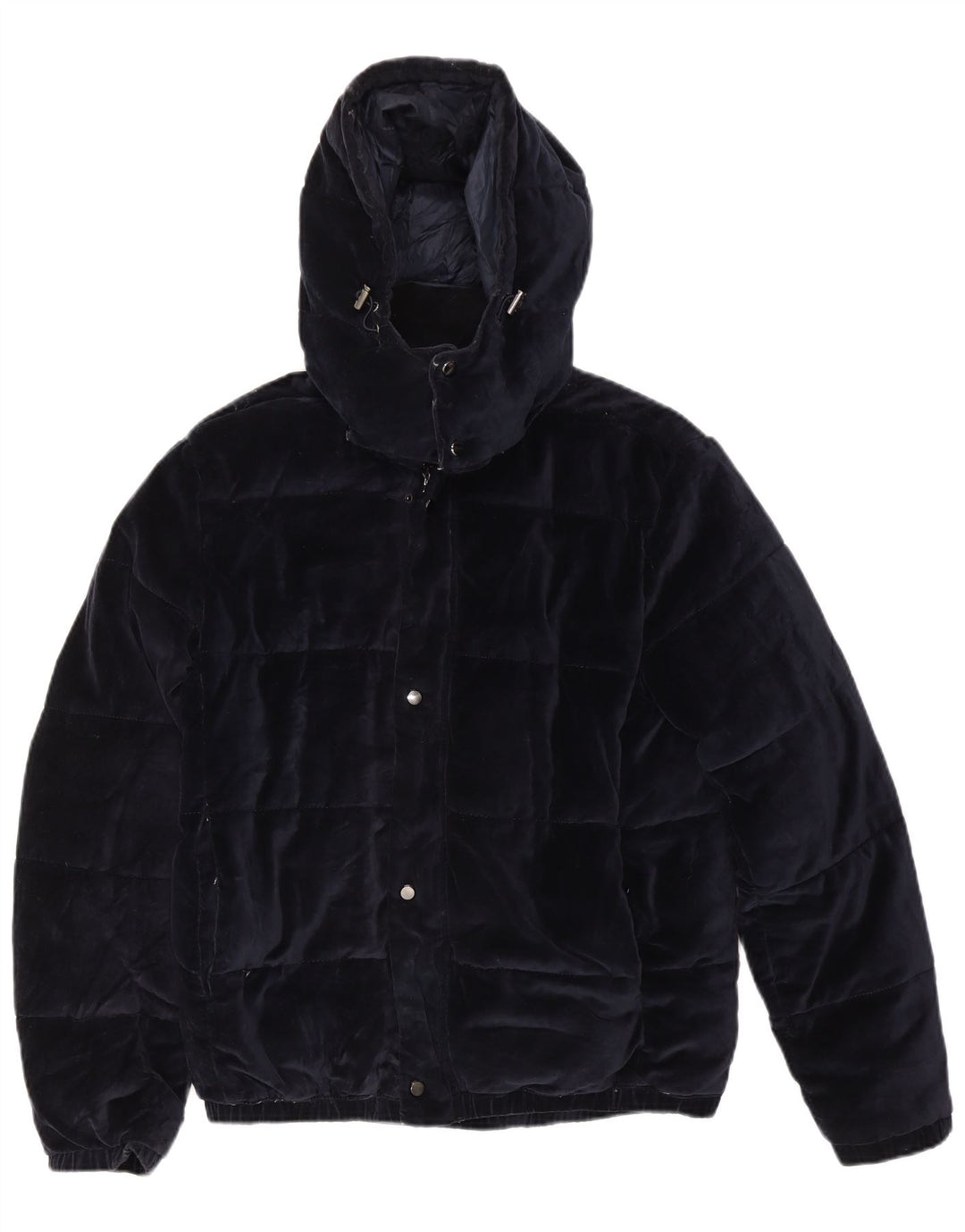 Giacca imbottita con cappuccio da uomo Zara UK 40 grande poliestere blu navy