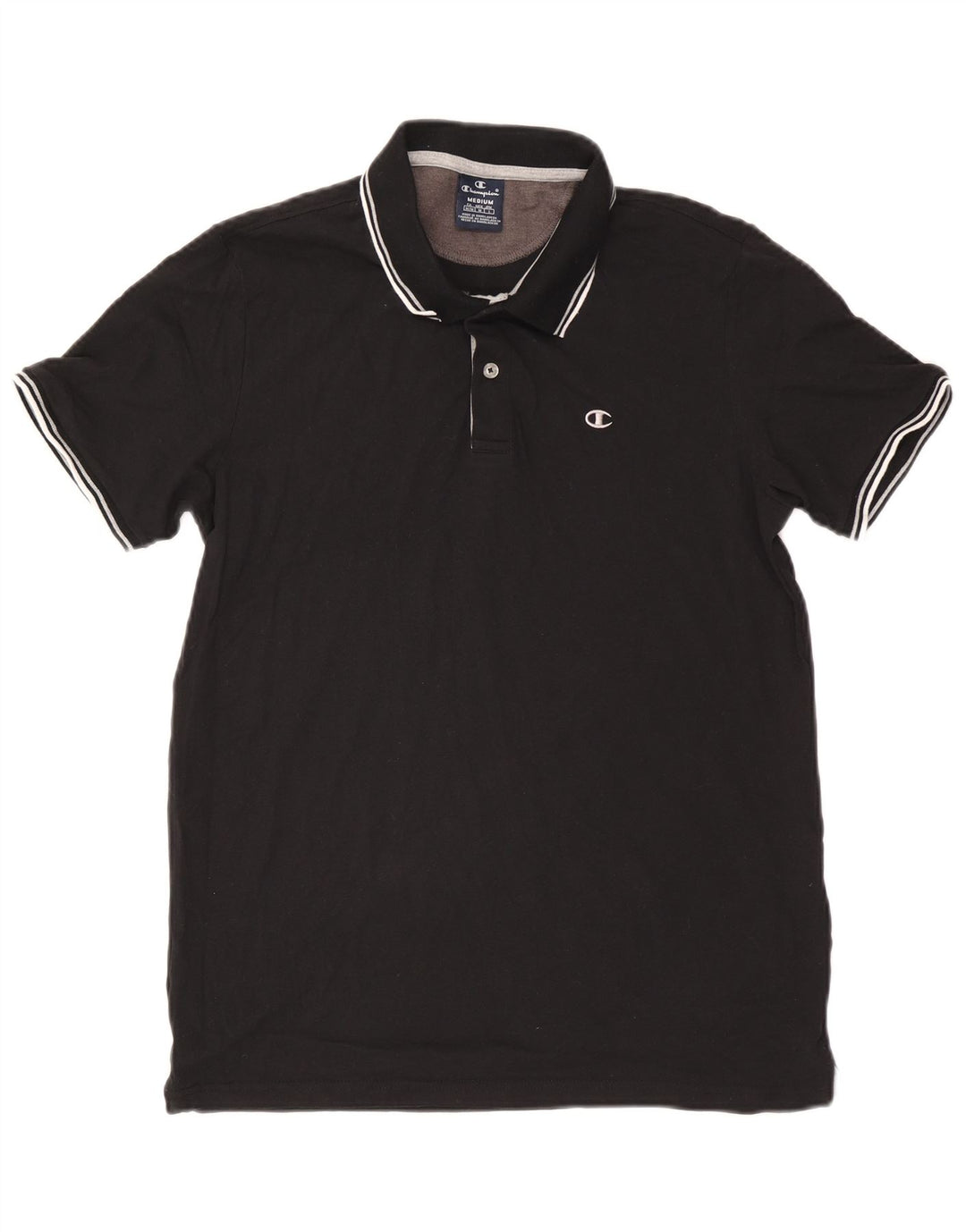 Polo da uomo Champion in cotone nero medio