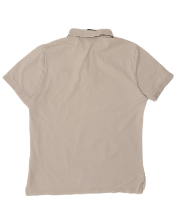 NIKE Mens Polo Shirt Medium White Cotton