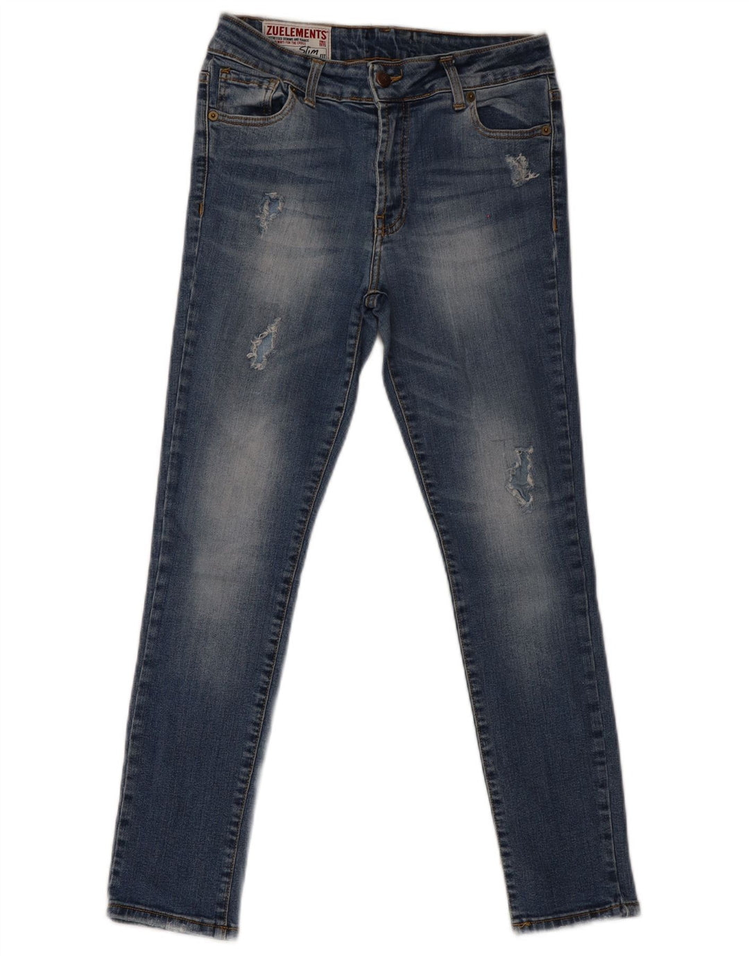 Jeans super slim effetto invecchiato da donna Zu Elements W30 L28 cotone blu