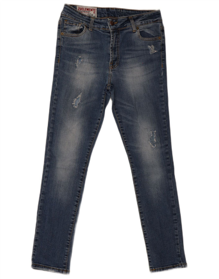 Jeans super slim effetto invecchiato da donna Zu Elements W30 L28 cotone blu