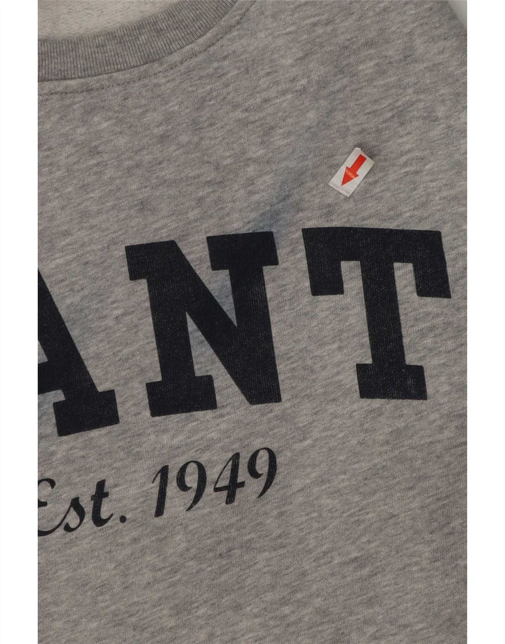 Gant Felpa grafica da uomo Maglione piccolo cotone chiazzato grigio