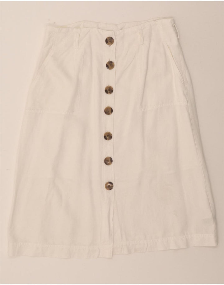 MARKS & SPENCER Womens A-Line Skirt W34 Large White Vintage Marks & Spencer and Second-Hand Marks & Spencer from Messina Hembry 