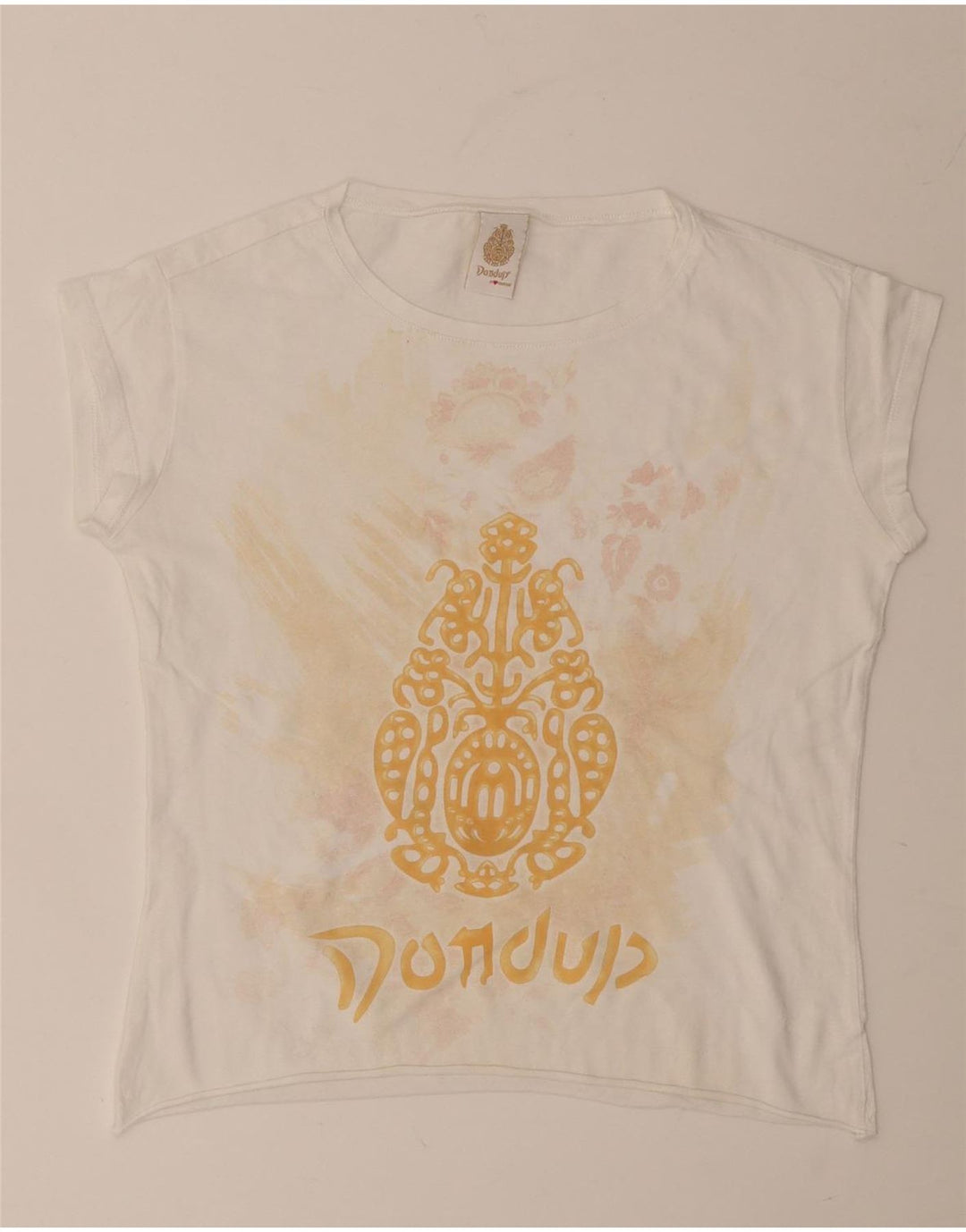 Dondup T-shirt grafica corta da donna Top UK 12 Medium White