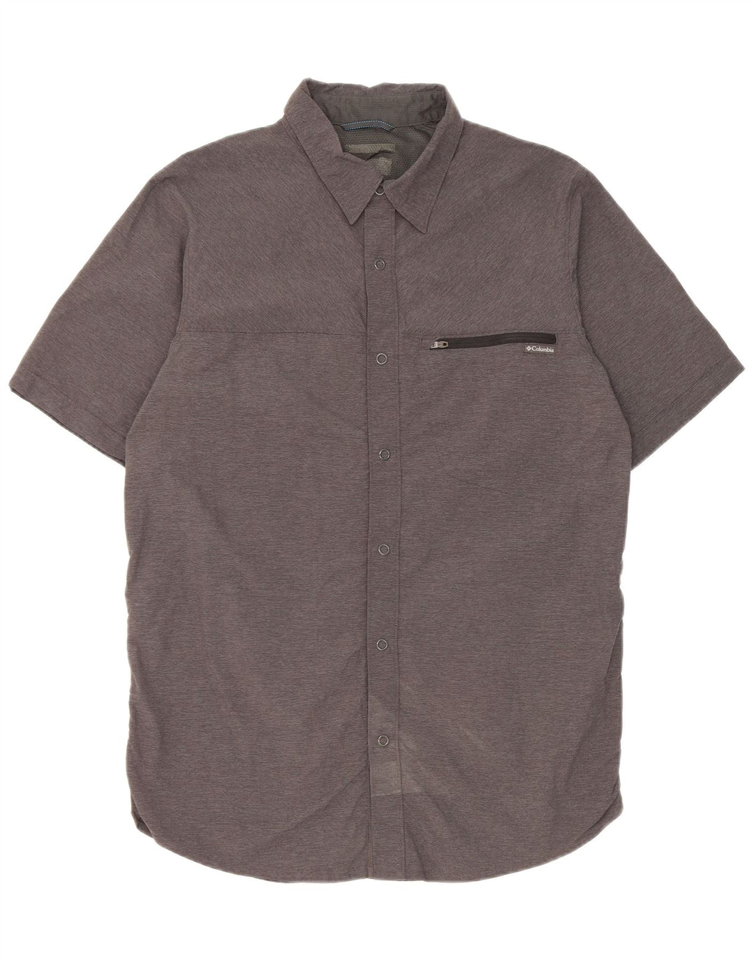 Camicia a maniche corte da uomo Columbia in nylon grigio medio