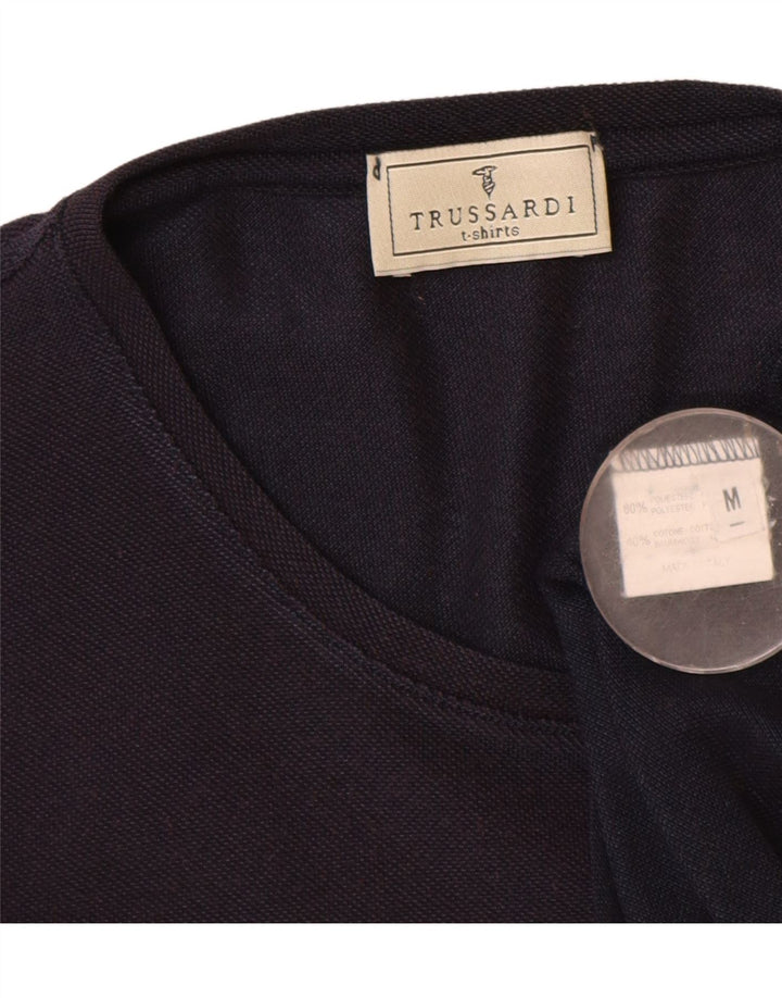 T-shirt donna Trussardi Top UK 14 Medium Blu Navy Poliestere