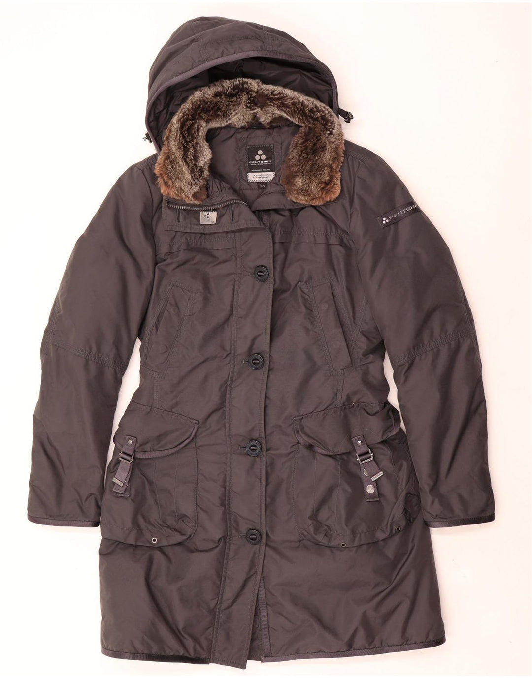 Giacca Parka imbottita con cappuccio da donna PEUTEREY IT 44 Poliammide grigio medio