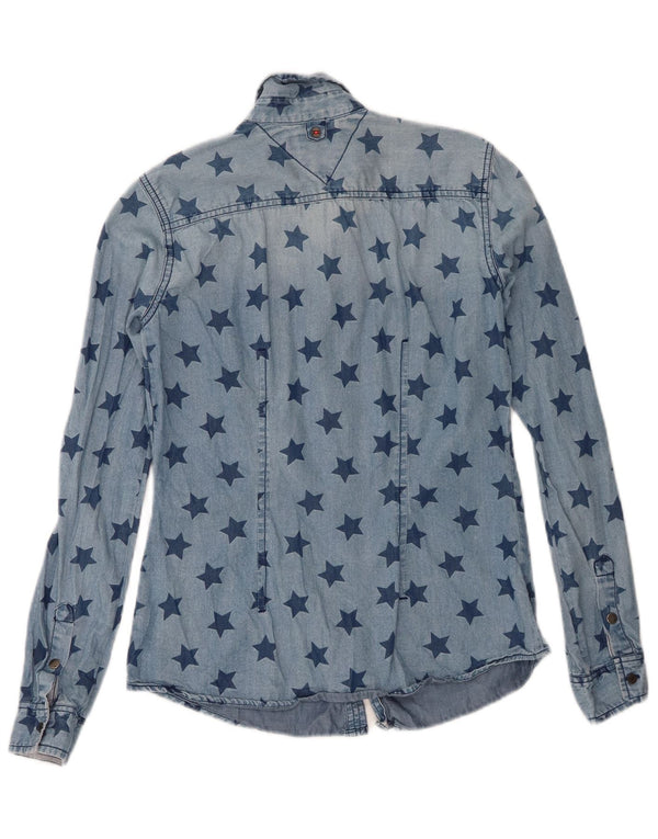 Camicia in denim con motivo astratto da donna Tommy Hilfiger UK 6 XS Blu