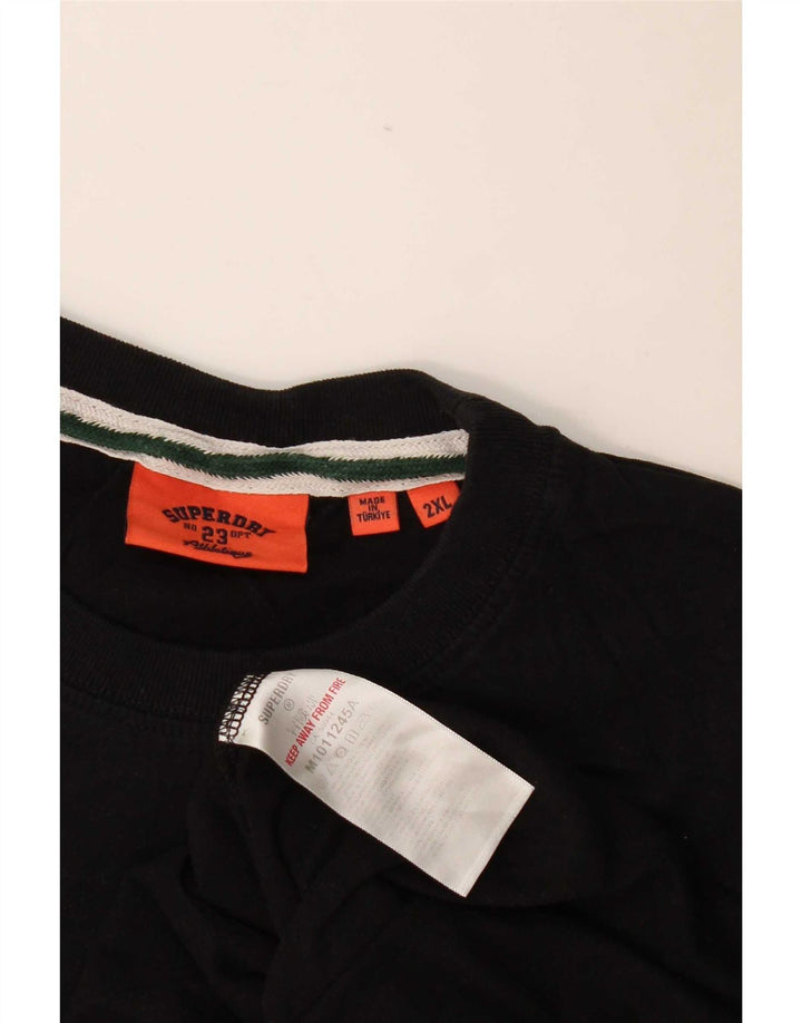 T-shirt da donna Superdry Top 2XL in cotone nero
