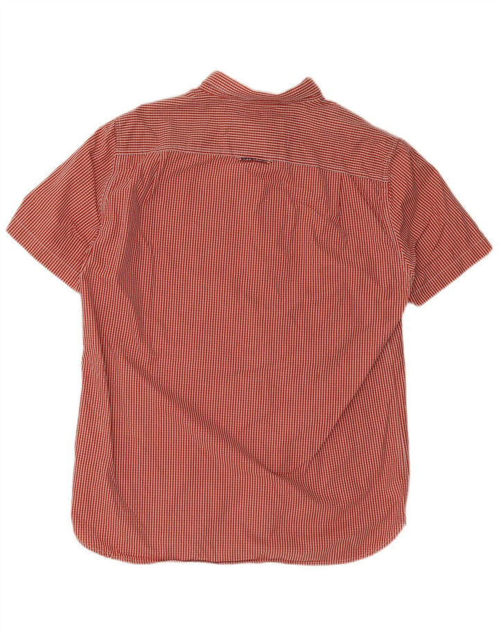 Camicia a maniche corte da uomo SUPERDRY 2XL in cotone a quadretti rosso