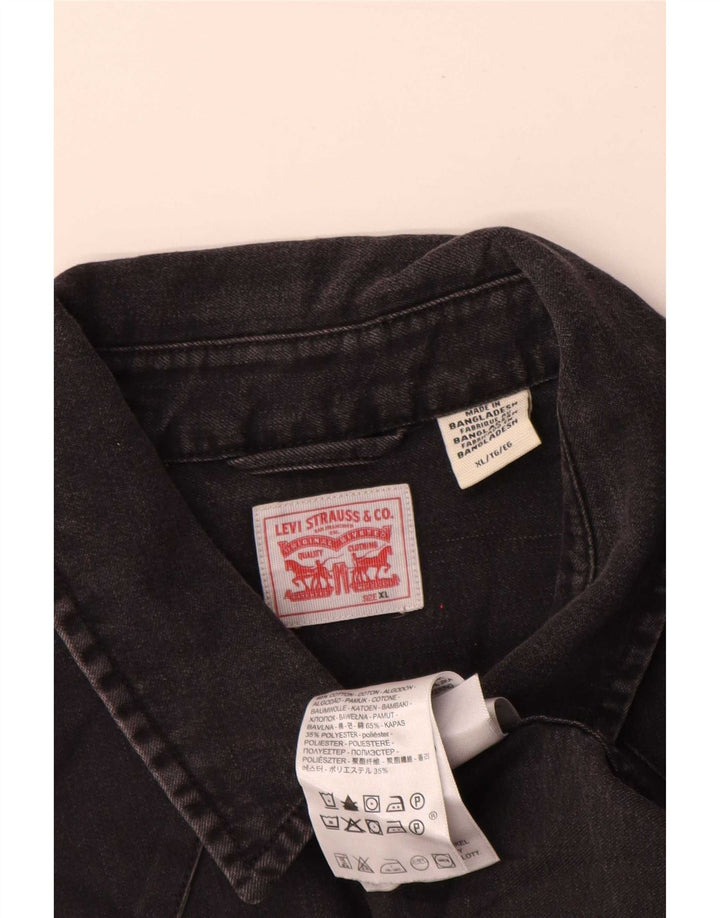 Camicia di jeans da donna Levi's UK 18 XL cotone nero
