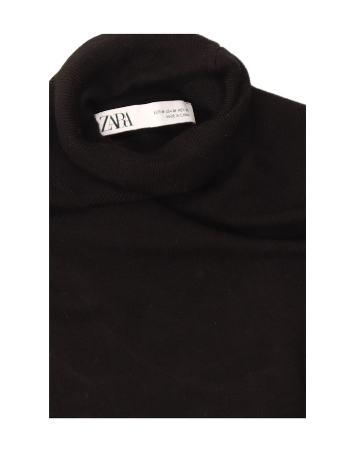 Maglione maglione a collo alto da donna Zara UK 12 medio nero