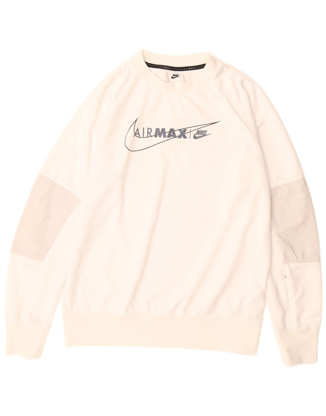 Felpa grafica da uomo NIKE Air Max, maglione medio, poliestere bianco