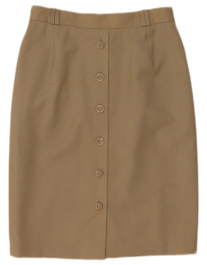 Gonna dritta da donna Bianca EU 40 media W28 Beige lana vergine