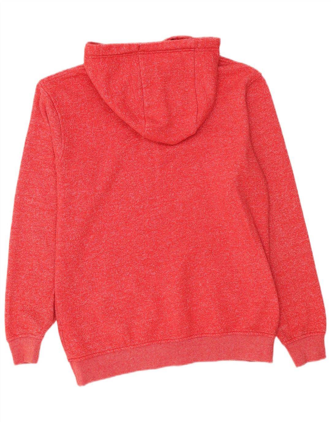 Maglione con cappuccio e zip da uomo con cappuccio in cotone medio rosso screziato