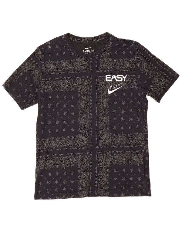 Nike Mens Dri Fit Graphic T-Shirt Top Small Black Paisley Cotton