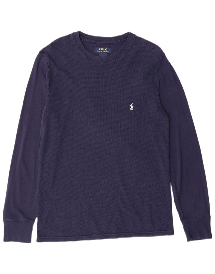 POLO RALPH LAUREN Top da uomo a maniche lunghe in cotone blu navy medio