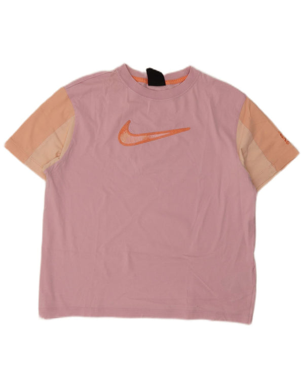 T-shirt grafica Nike da donna, vestibilità ampia, UK 10, piccola, colore rosa