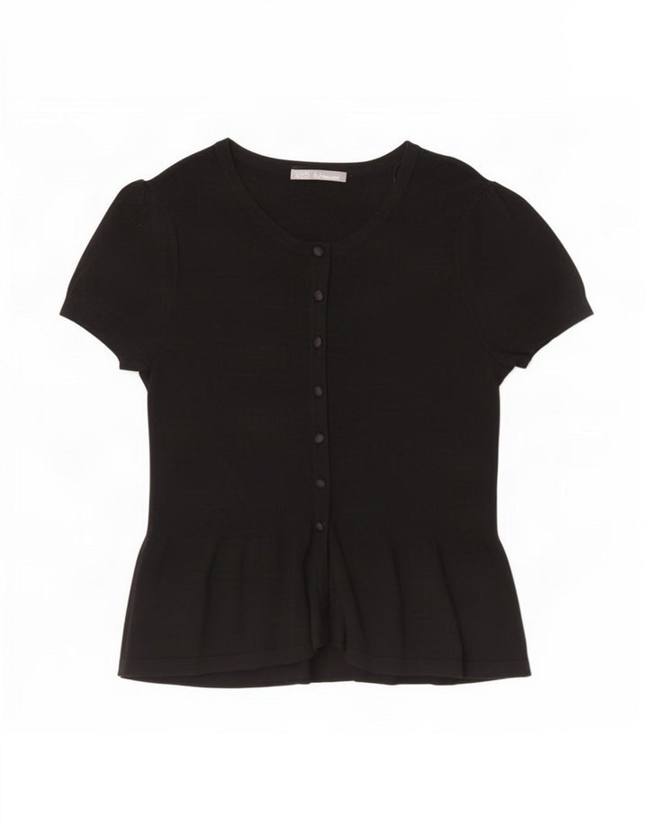 Top cardigan a maniche corte da donna Marks & Spencer UK 8 piccolo nero