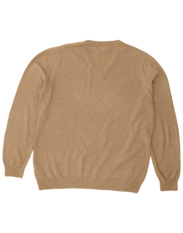 Maglione da uomo con scollo a V Marks & Spencer grande in cotone beige