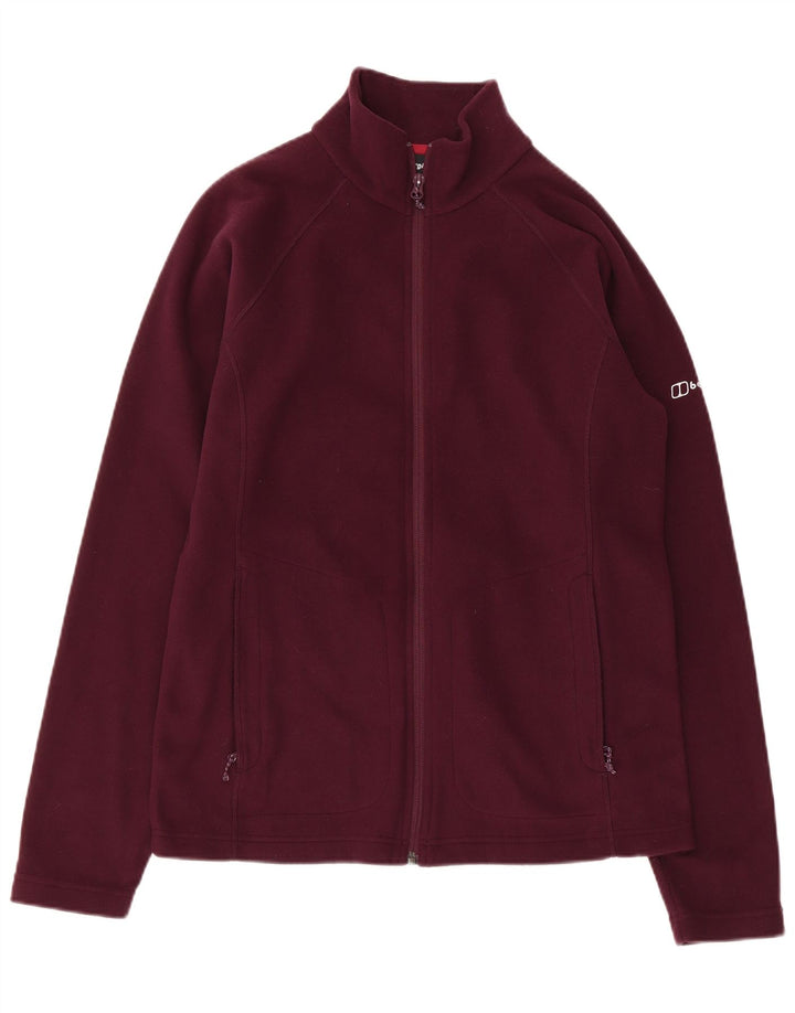 BERGHAUS Womens Fleece Jacket UK 14 Large  Maroon Polyester
