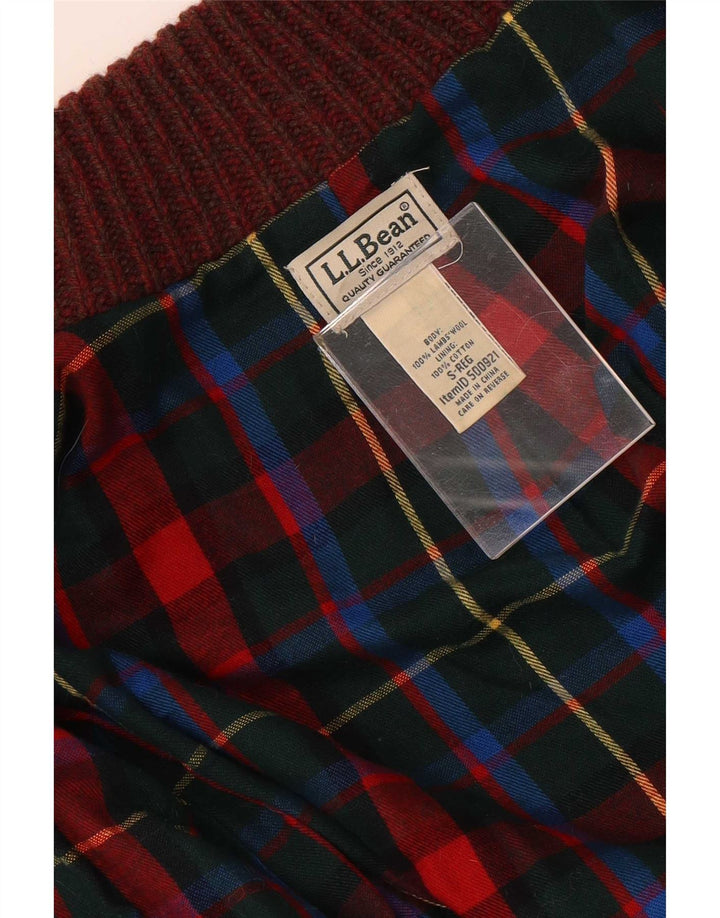 Maglione cardigan con zip intera da uomo L.L.Bean piccolo in lana screziata marrone