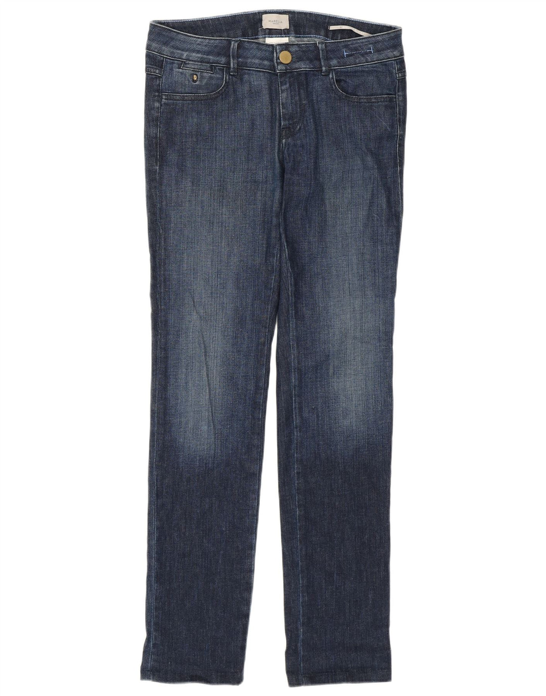 Jeans slim regolari da donna Marella UK 10 piccoli W30 L31 cotone blu