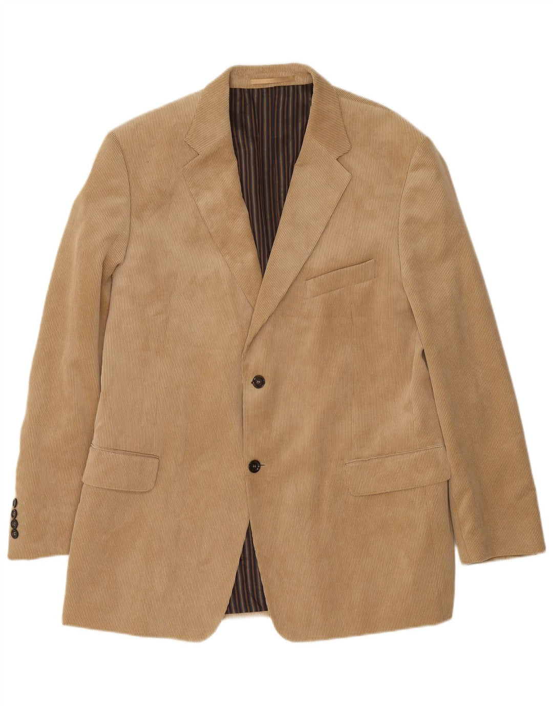 Giacca blazer da uomo in velluto a coste a 2 bottoni DOUGLAS IT 46 3XL Poliestere beige