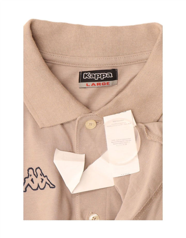 Polo Kappa Uomo Large Beige In Cotone